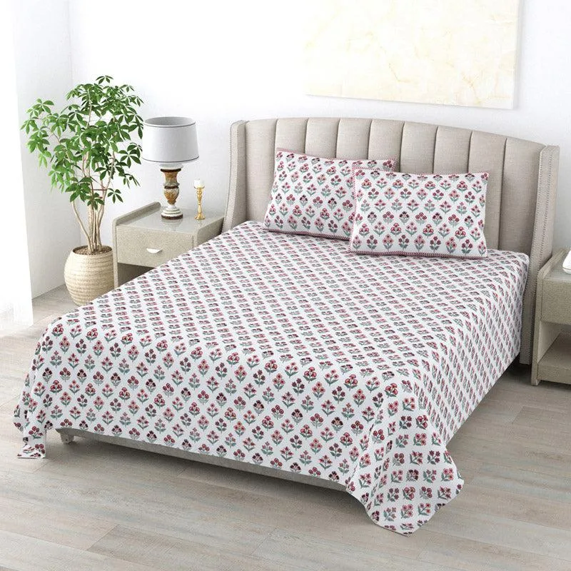 Shirley Floral Bedsheet - Pink