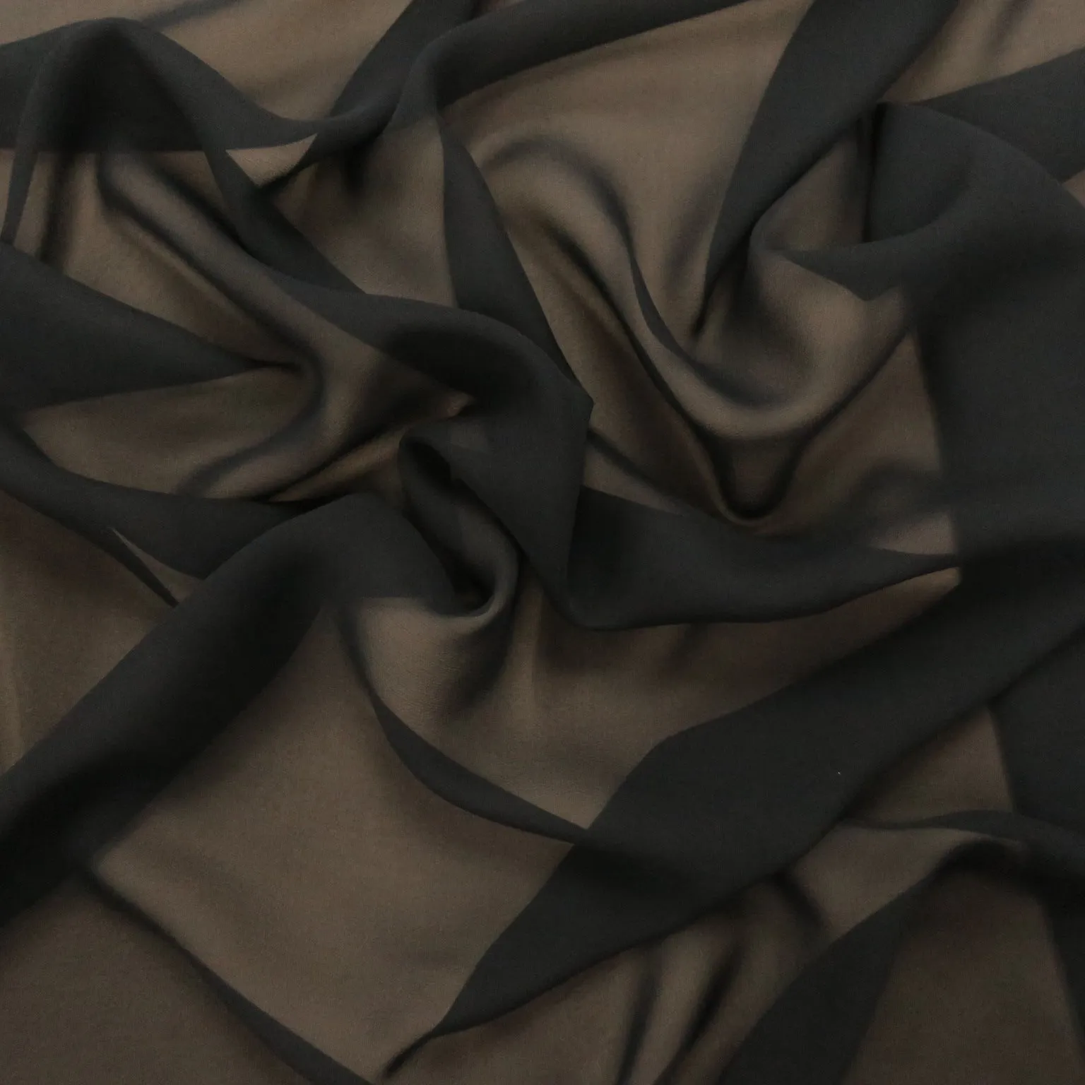 Silk Georgette Chiffon Fabric 54" Black Solid 10mm 100% Silk