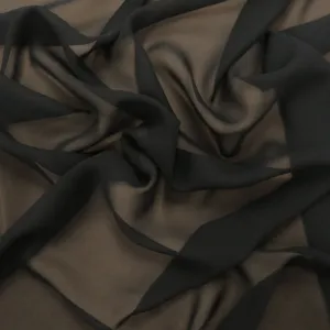 Silk Georgette Chiffon Fabric 54" Black Solid 10mm 100% Silk