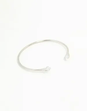 Silver Diamante Claw Narrow Wrist Cuff