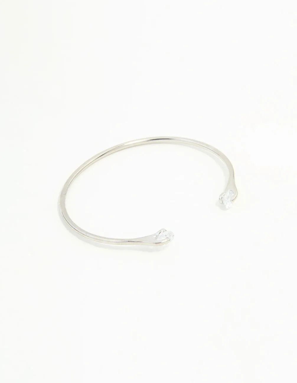 Silver Diamante Claw Narrow Wrist Cuff