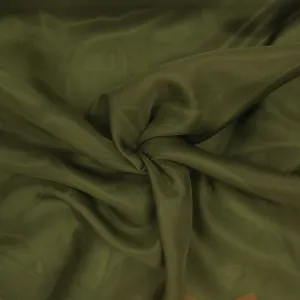 Solid Olive Green Silk Organza Fabric 54" 8mm