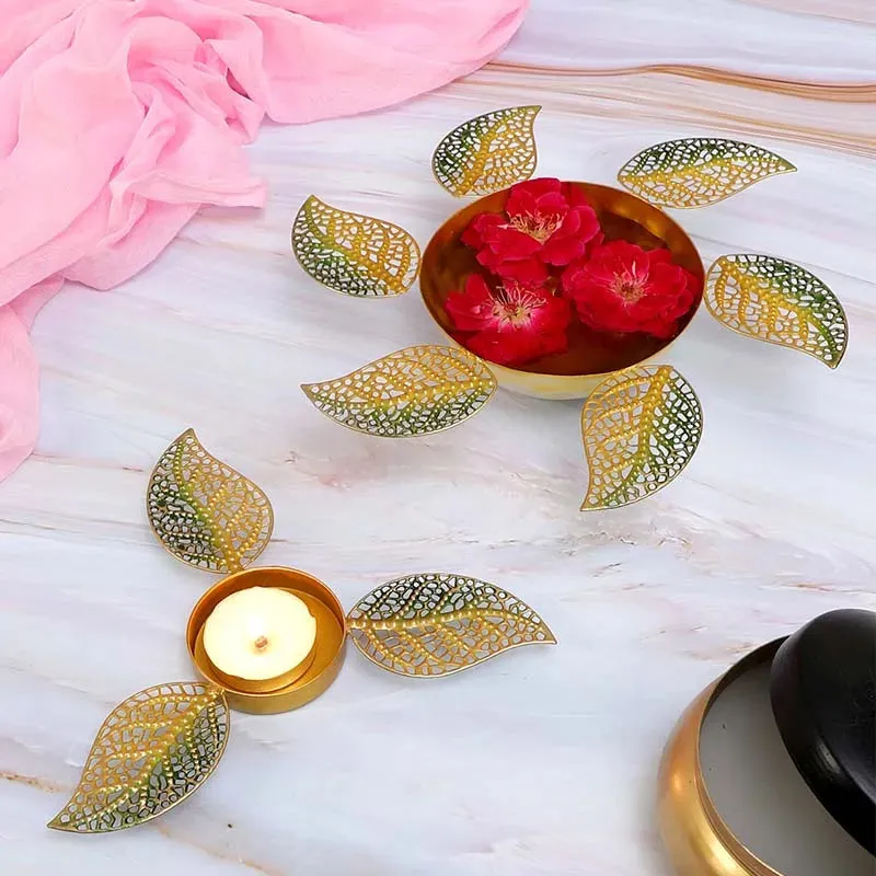 Traditional Brass Urli & Diya  Set