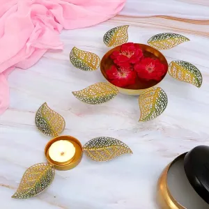 Traditional Brass Urli & Diya  Set