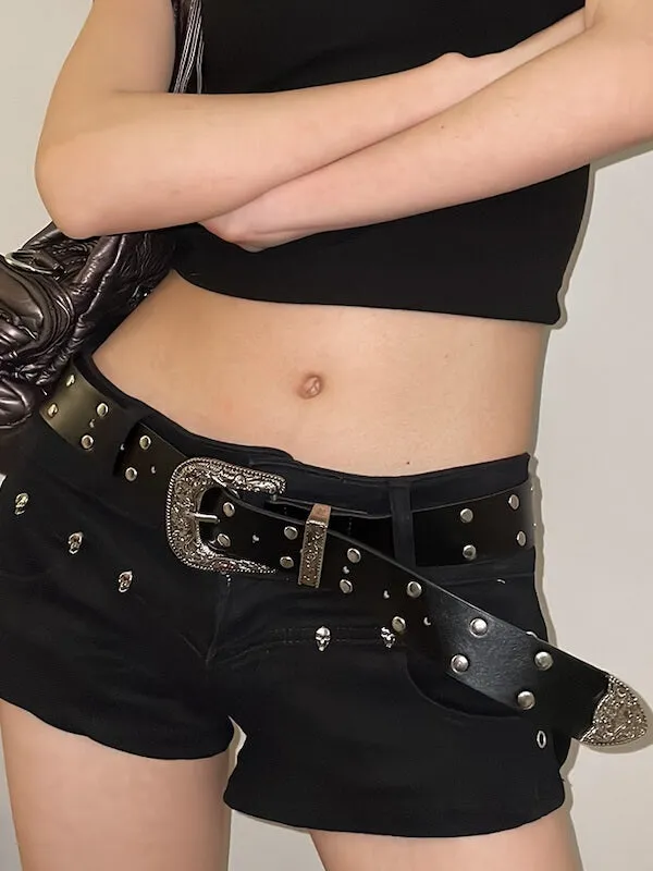 Vintage engraved buckle belt