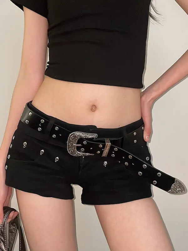 Vintage engraved buckle belt