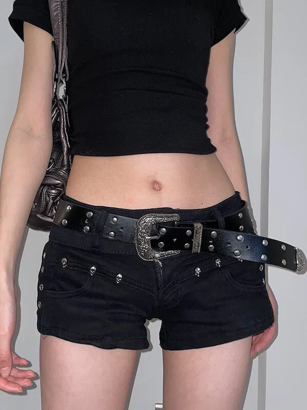 Vintage engraved buckle belt