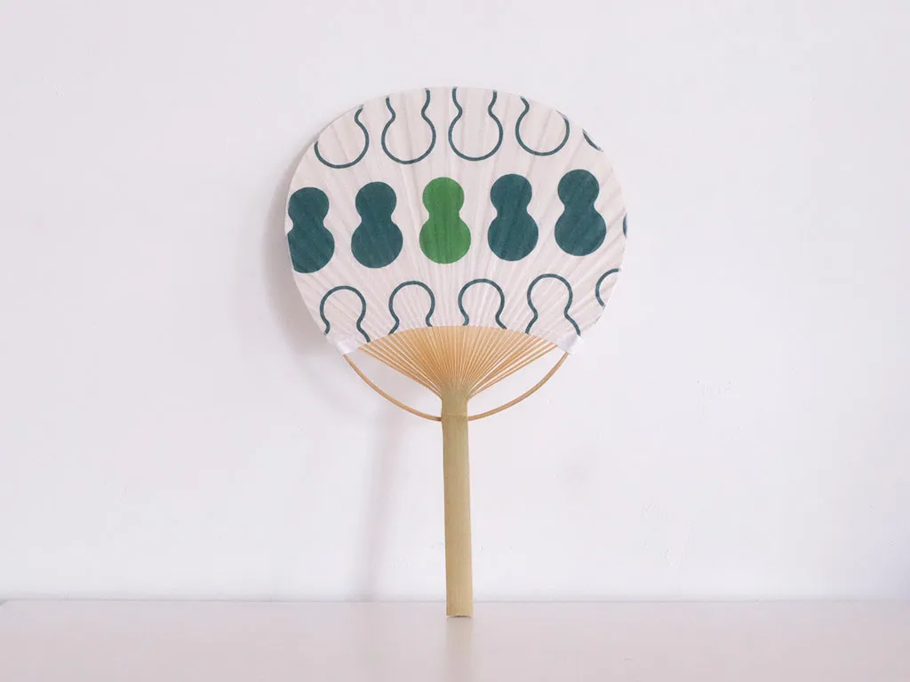 White Gourd Pattern Dyed Marugame Fan