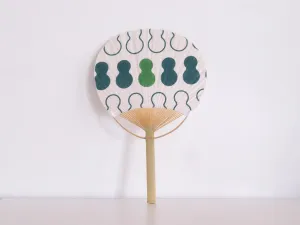 White Gourd Pattern Dyed Marugame Fan