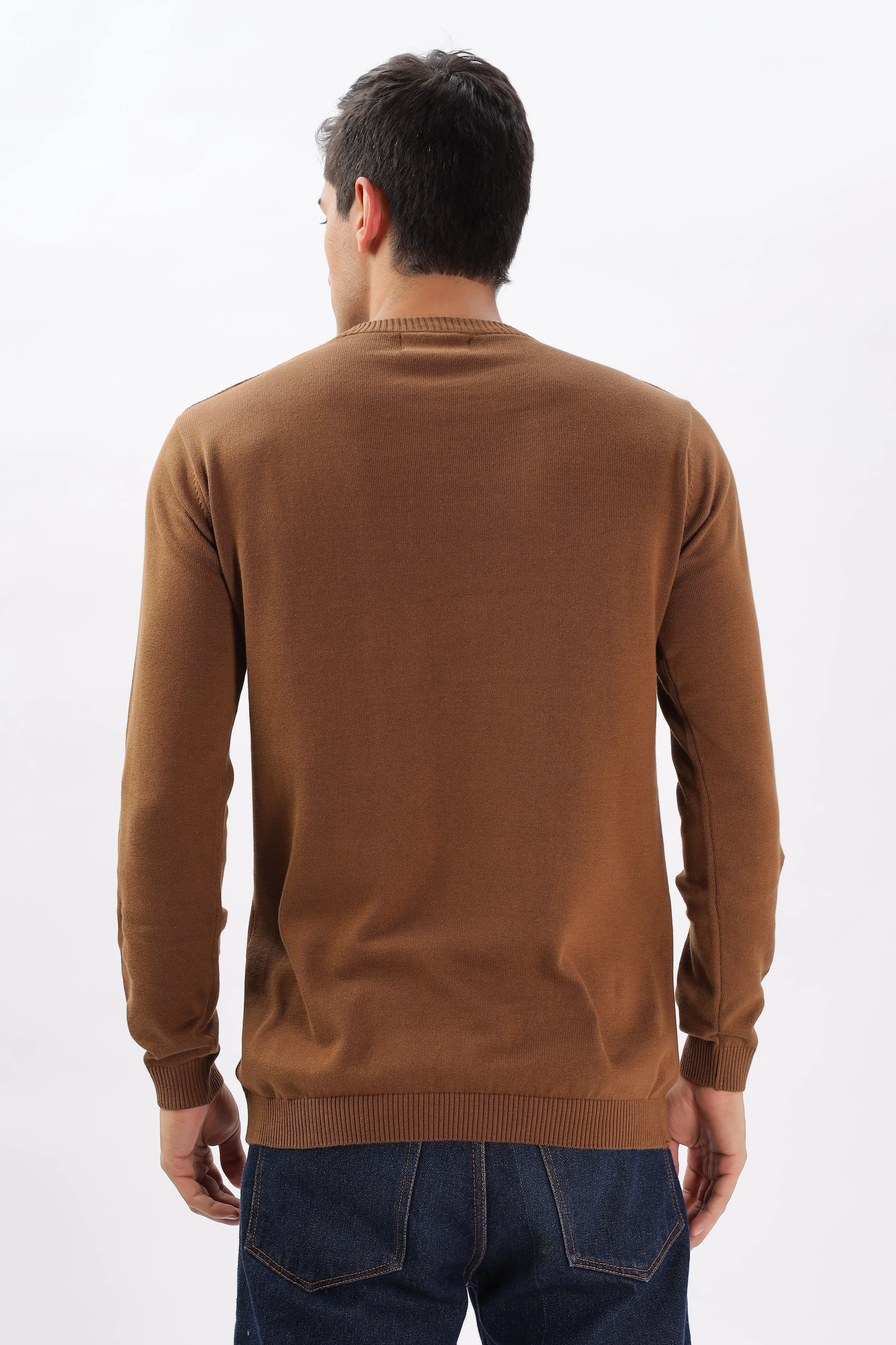 Winter Weave Knit T-Shirt: Brown